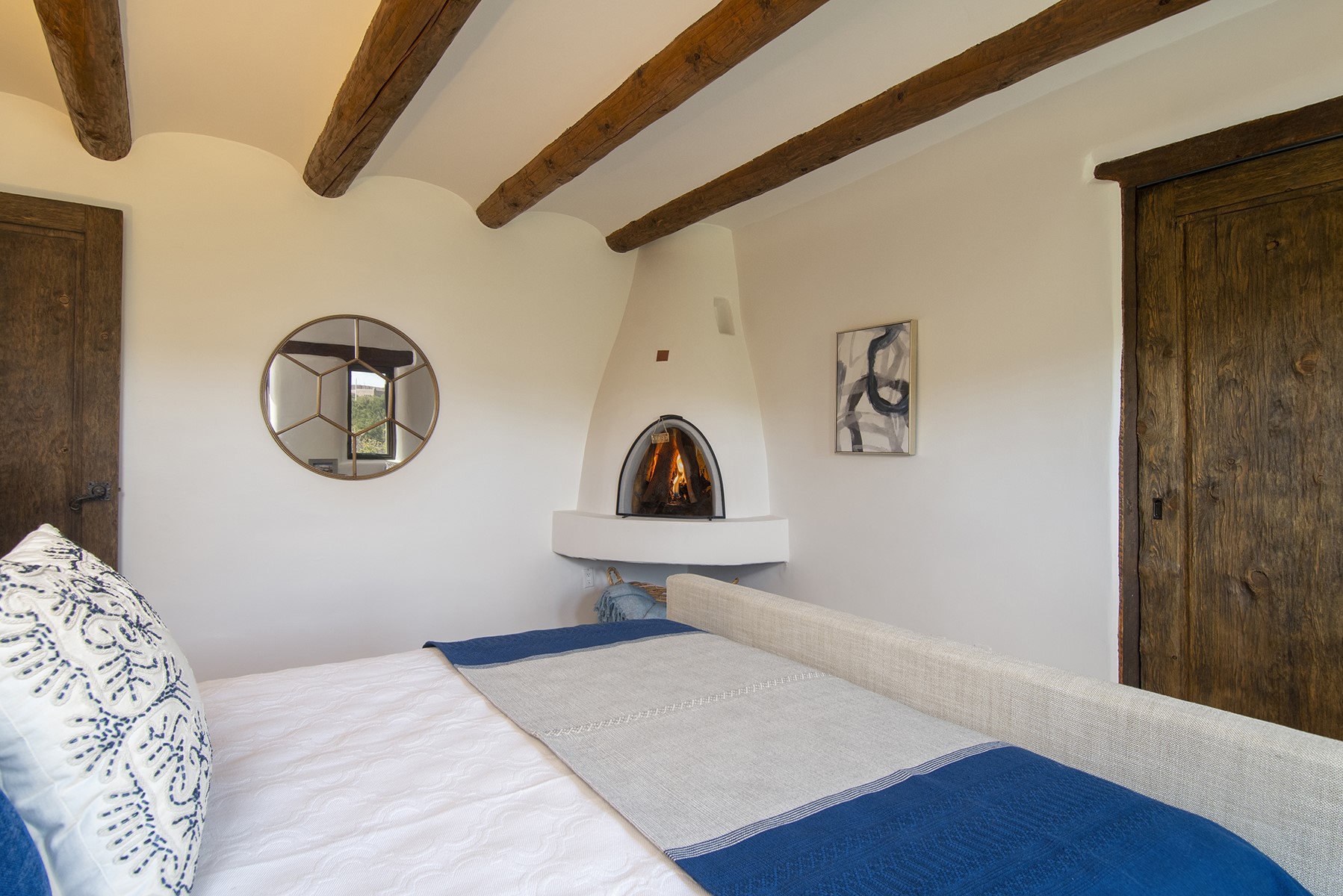 Guest Bedroom with kiva fireplace