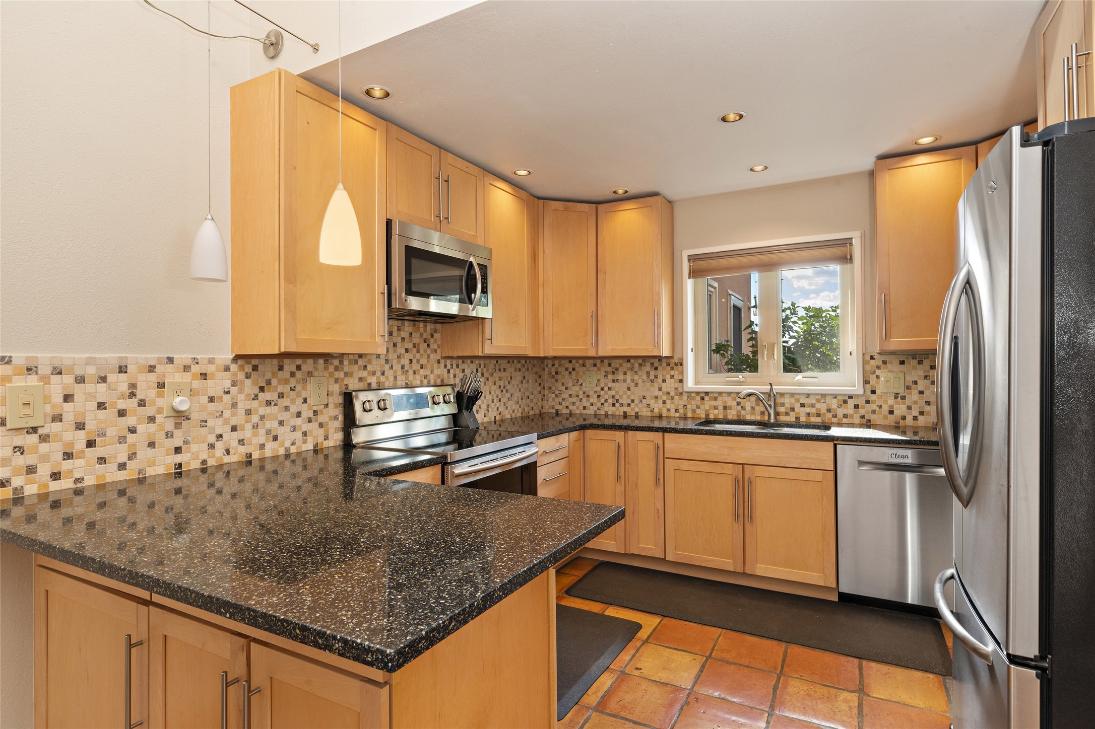 Granite counters and stainless appliances