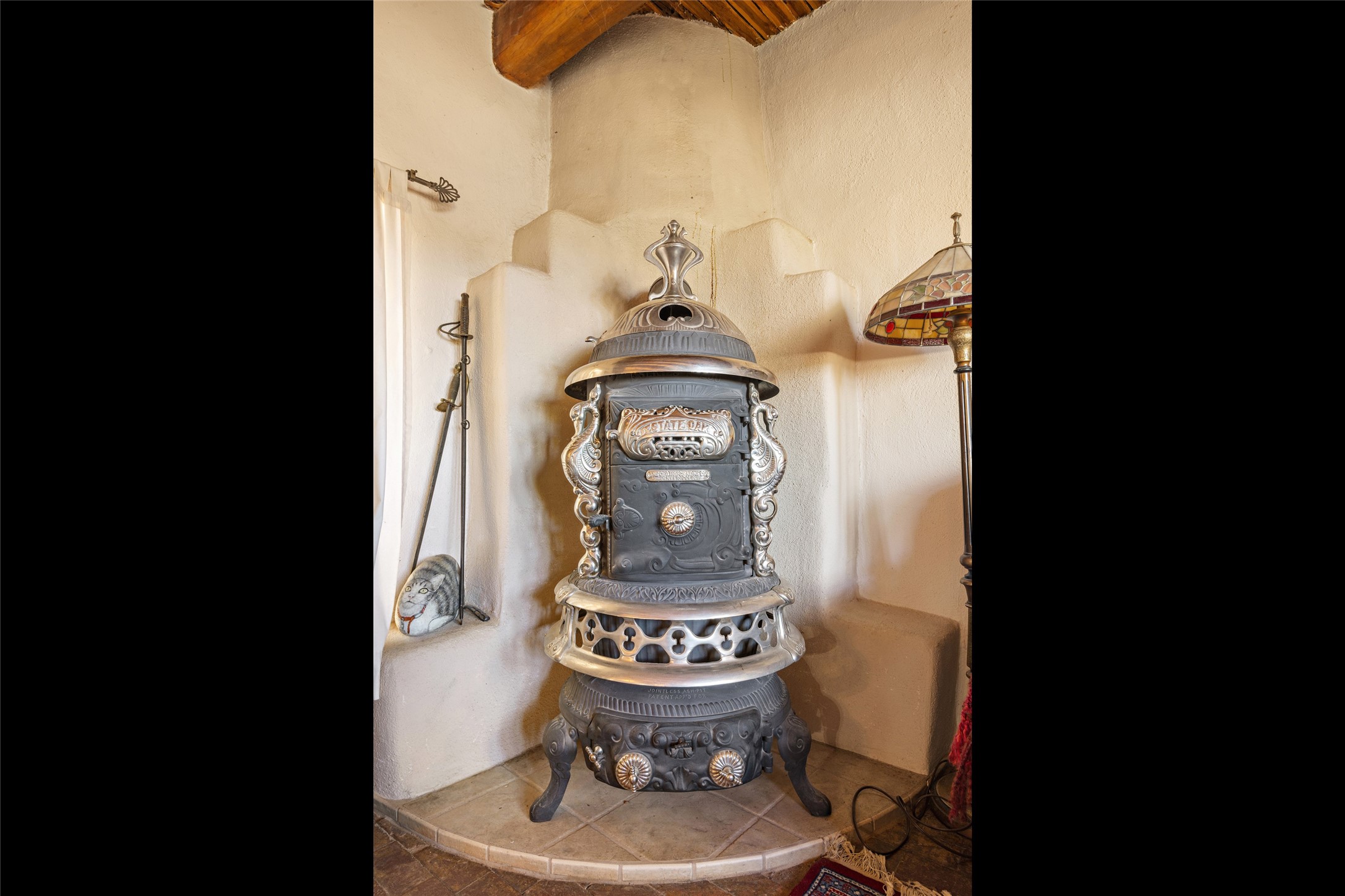 Wood stove in living room