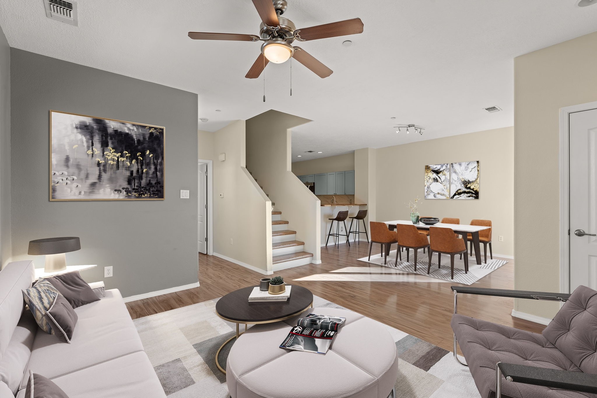 Living room with open floorplan
