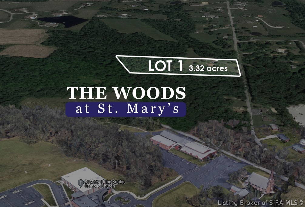 Lot 1 of the platted and approved subdivision "The Wood's at St. Mary's.  3.32 acre lot with water, electric, internet service availability confirmed by providers.  Lot has been approved for up to a 4 bedroom home septic system with 2 locations marked with stakes on site.  Minimum 1800 square-foot build size restriction.  REMC, Borden Tri-County water, Spectrum are the service providers.