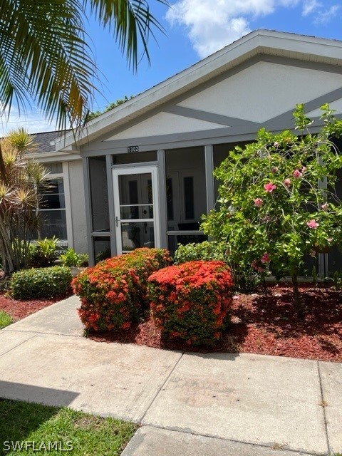 Beautiful landscaped setting for this charming 2 bedroom, 2 bathroom villa. Situated on a cul-de-sac lot, this unit is a real gem. Very well maintained, located in the popular Myerlee Gardens Community. Easy access to the RSW airport, restaurants, shopping all the local beaches. A very short distance to the golf course.
