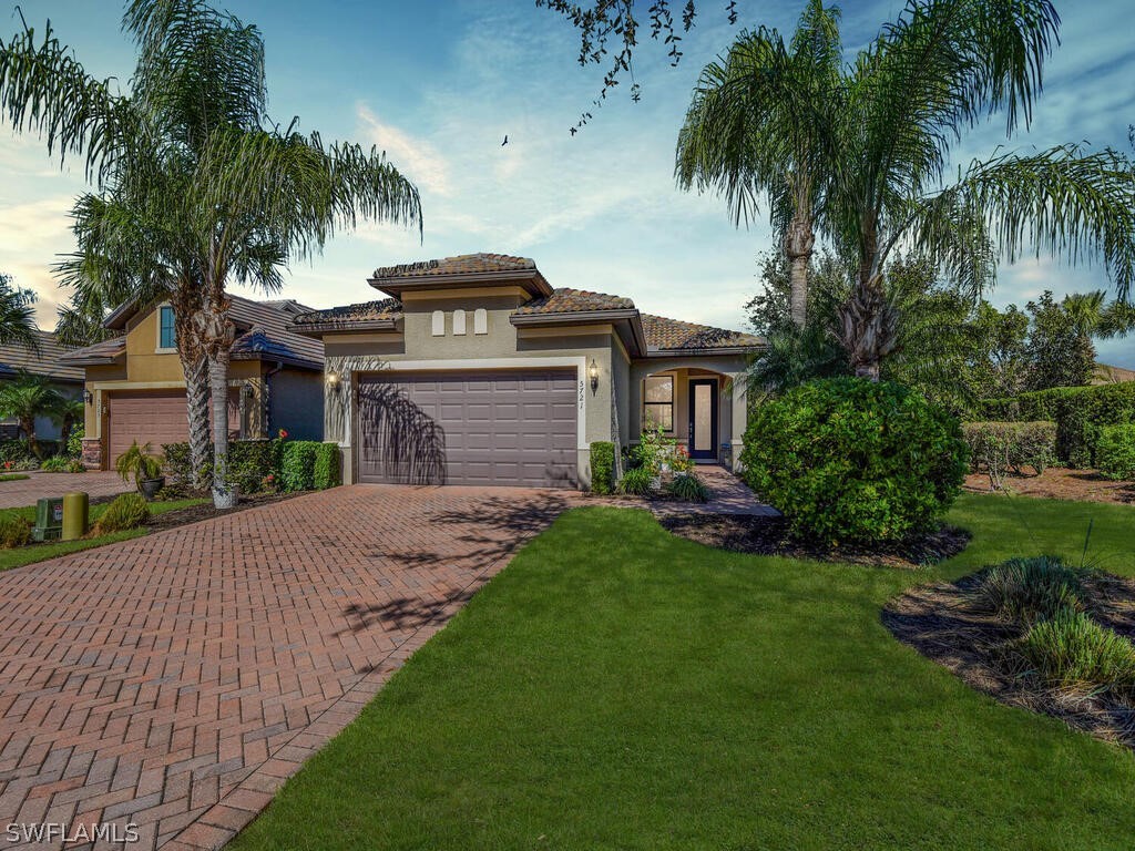 Welcome home!  This "Taft" model is light, bright and move in ready. Built by Pulte in 2015, this home has beautiful granite countertops, 10' ceilings, elegant glass entry door, custom paint, open floor plan, designer lighting, underground utilities and a Florida Room looking out to the vast preserve complemented with a fully caged patio where a flock of turkeys visit daily.  Located in Del Webb Naples, a 55+ active adult community, less than an hour from Naples' world famous beaches and fine dining. Del Webb lifestyle includes a resort pool, hot tub, lap pool, tennis and pickleball courts, game room, fire pit, bocci ball, Panther Run Championship 18-Hole Golf Course and many club options with an on-site, full time, activities coordinator.  Ave Maria is a nationally recognized planned community with shopping, restaurants, healthcare, dog park, walking/biking trails and frequent town events all accessible with a golf car! This home comes with a social membership included.