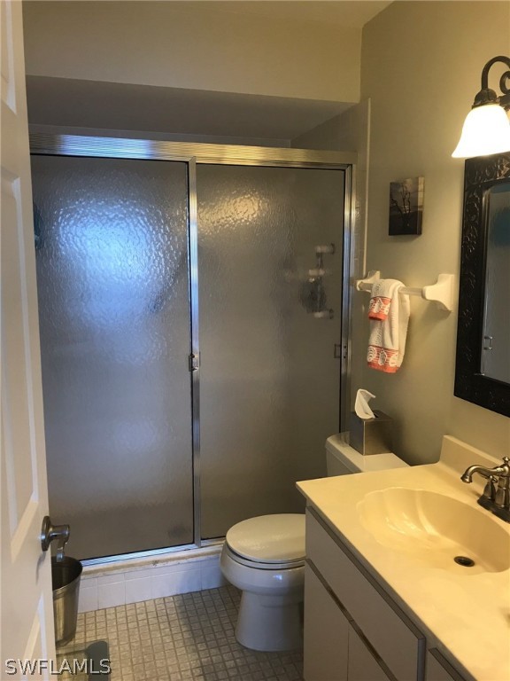 Master Bath has walk-in shower and dual sinks