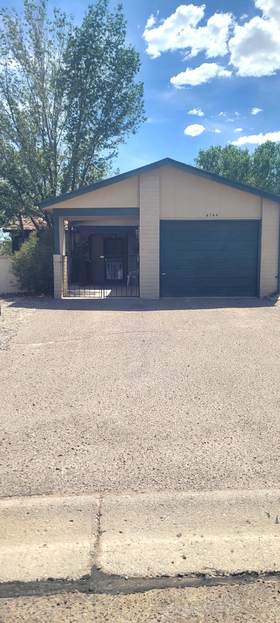 Come see this cute 2 bedroom/2 bath home in super location in Rio Rancho.  Two bedrooms (garage was converted to bedroom) plus the converted bedroom has an attached office/den.   Large kitchen with plenty of cabinet space.  New refrigerator and stove to be installed prior to closing.  Nice covered patio out back. Furnace and evaporative cooler replaced within the last 3 years.