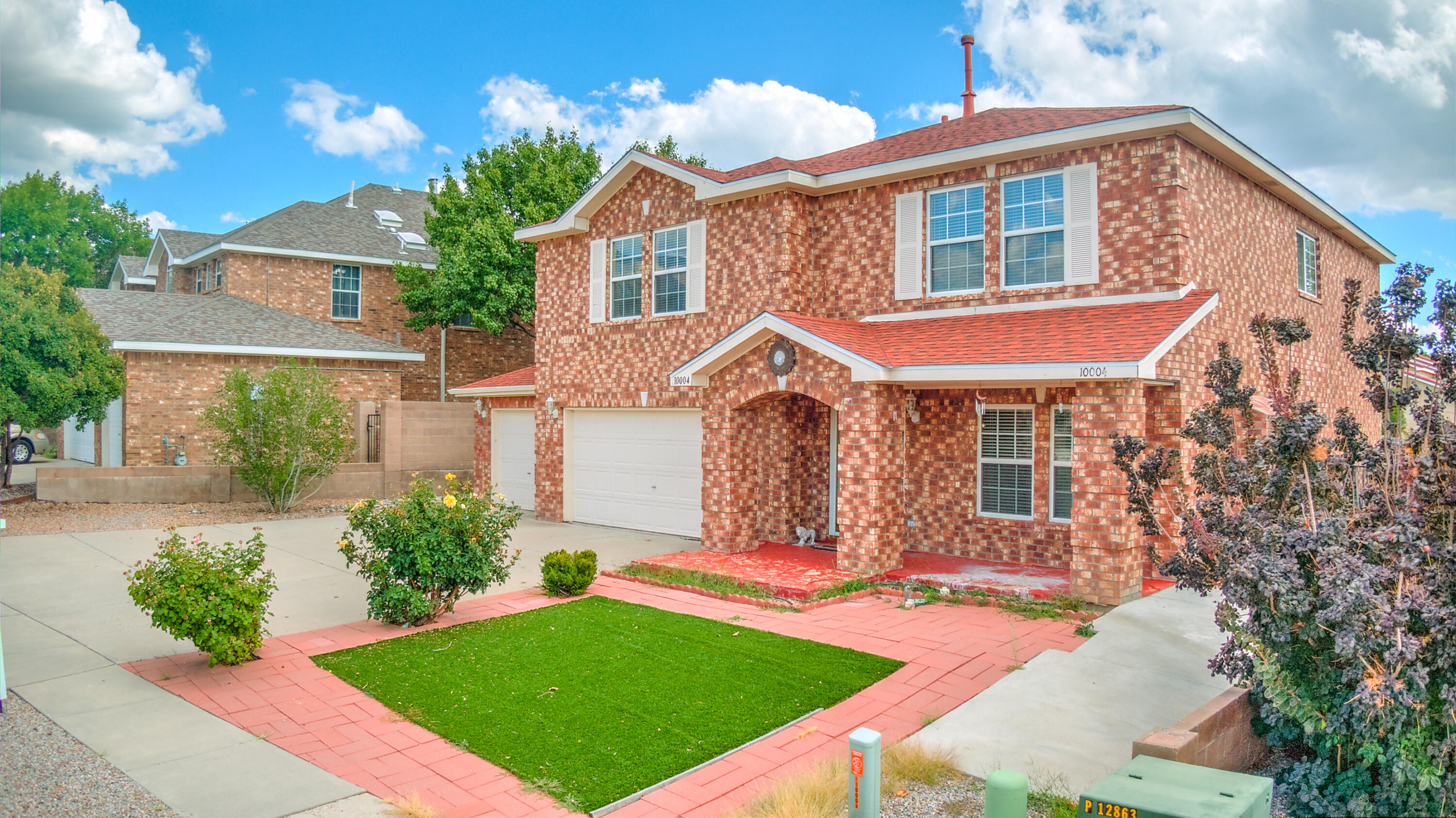 Welcome home!Gorgeous 2story,4 BRs,2.5 Ba,3 Car garage all brick house, nestled in a cul-de-sac within Quintessence neighborhood.This meticulously cared for home is conveniently located,and is in the La Cueva school district. 3rd car garage opens to backyard for a RV park. Over $120,000 in upgrades,including new roof!open-floor plan;gas fireplace; wood flooring; casual country kitchen with custom cabinets & spacious family room opening to covered patio,landscaped backyard with stamped concrete, fruit trees,flower beds with zero maintenance;solar-lit gazebo,an outdoor oasis that's perfect for entertaining and relaxing; gas line for grille hookup. Upstairs features loft,master suite is majestically built with sitting area overlooking city lights & mountains,luxury bathroom wit walk-in closet