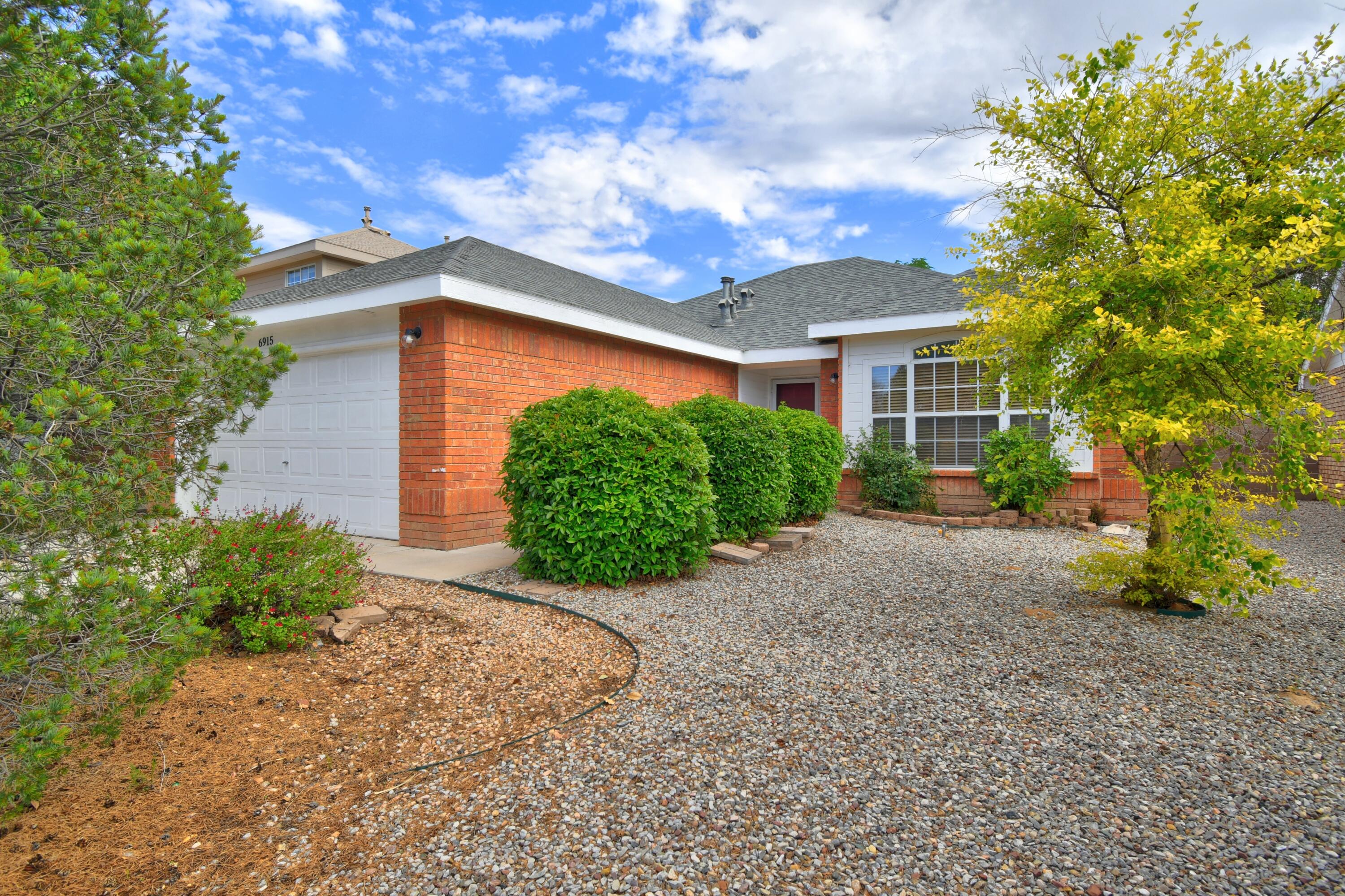 Charming brick home in the coveted Ventana Ranch! Built in shelves in the bright living area. Homey kitchen leads to spacious backyard. Carpet in primary bedroom and Linoleum tile in both bathrooms replaced in 2022. Roof replaced 11/16/16.  HOA maintains Common Areas