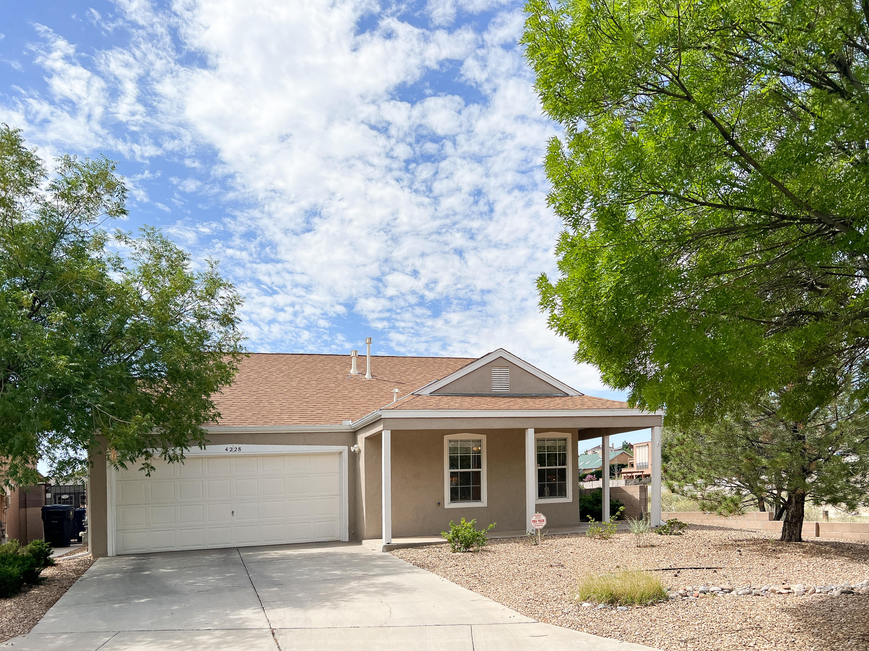 Immaculate 3 Bedroom, 2 full bath, 2 car garage home on corner lot. Certified 1 Star Green. Covered patio in fully landscaped back yard. Storage shed.  Attic storage. New roof (5/2019) and Master Cooler. New stucco (5/2020). Sunset views and walking path. HOA covers front yard landscaping/maintenance, and garbage pickup.