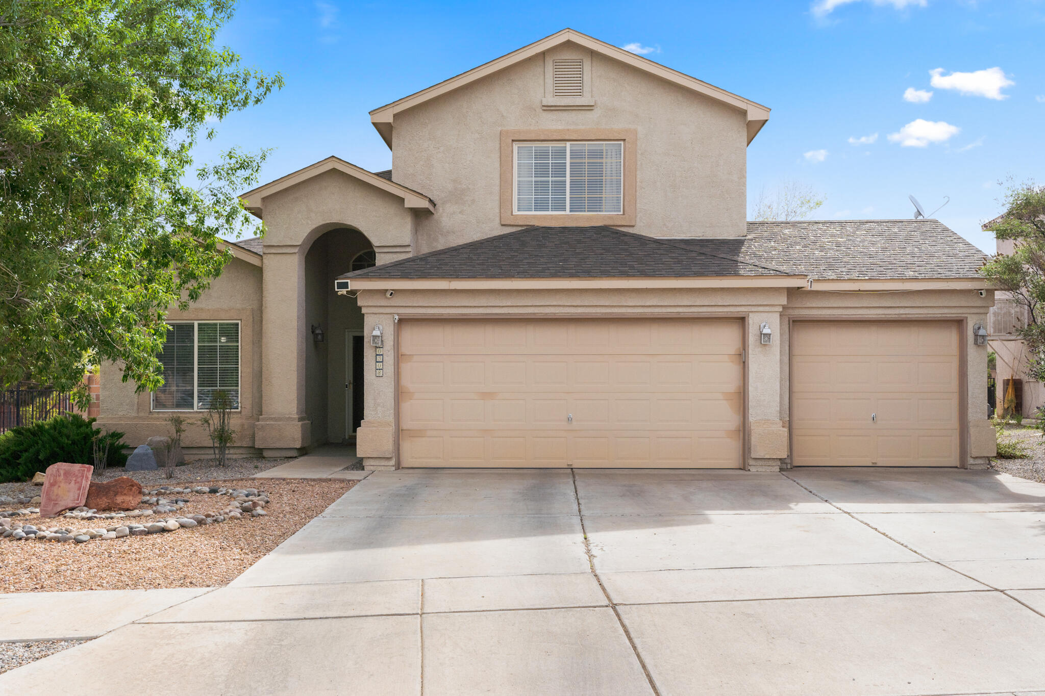 Popular 2-story DR Horton model featuring 3 car garage! Located in the Cantabella Neighborhood of Ventana Ranch and is situated on an extra roomy 0.24 corner lot. Raised ceilings, open design living space and a cute country kitchen!  Primary suite situated downstairs for privacy, bonus loft and additional bedrooms are located upstairs. Recently installed flooring in the formal dining and main living area. Cleanly designed backyard space, all set up for your ideas for outdoor entertainment or simple relaxation, showing off backyard access, functional shed with power and pergola that conveys. This dreamy estate is calling for a new owner, reserve your spot to see this one soon!