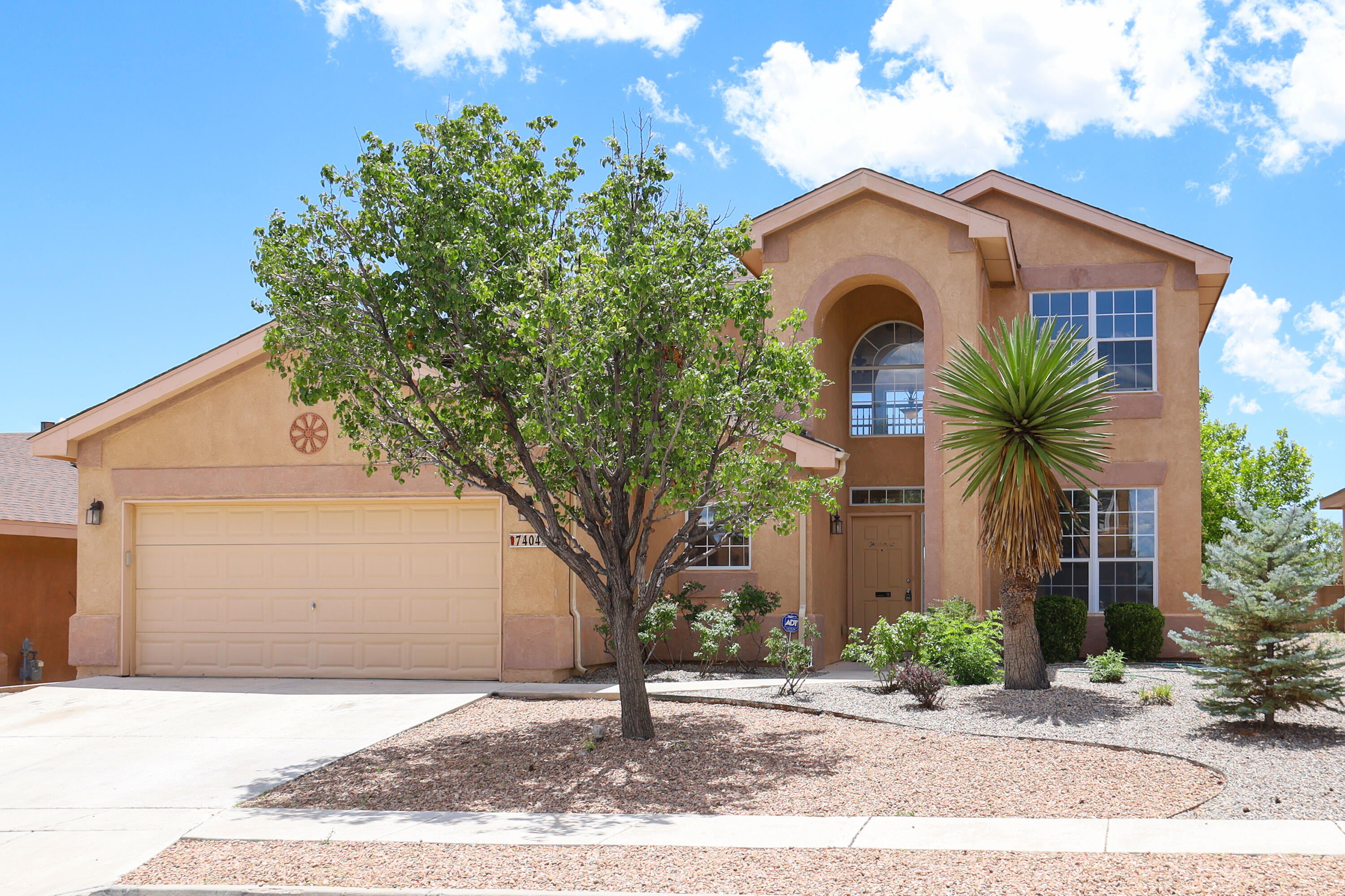 Beautiful Pulte Home features two living areas, formal & informal dining plus a huge covered patio...perfect for summertime bar-b-q!  Spacious master bedroom is located downstairs.  New carpet, fresh paint & more. Backyard needs a little work, but could be a showcase with a good imagination.