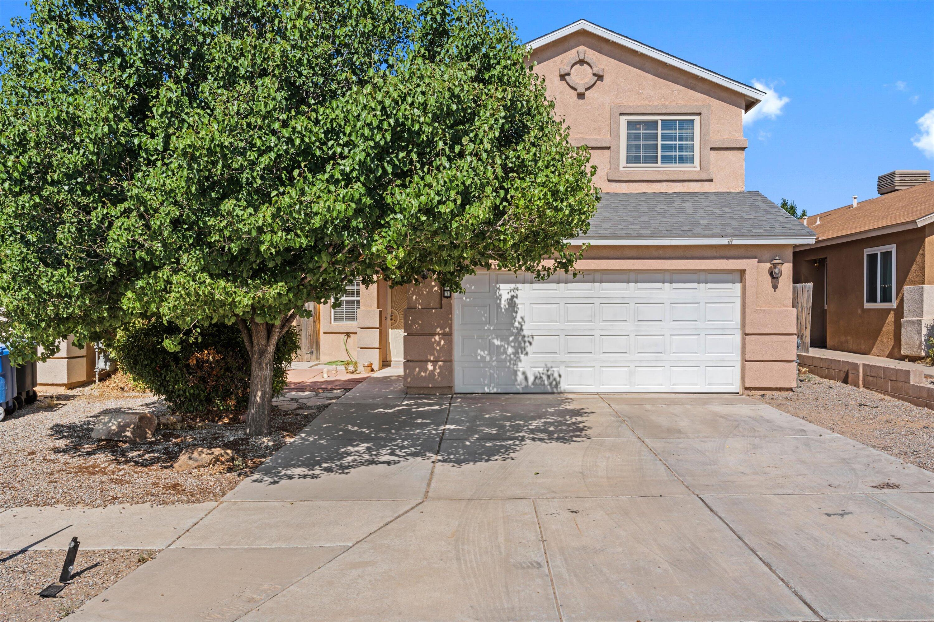 Welcome to your dream home in NW Albuquerque! This stunning 4-bedroom, 3-bathroom residence boasts an abundance of natural lighting, creating a warm and inviting atmosphere throughout. Every detail has been carefully crafted, including the built-in shelves in the closets, ensuring ample storage space for all your needs. With its seamless flow between the living room and dining room, this home is perfect for entertaining guests or enjoying quality family time. The modern kitchen is a chef's delight, equipped with top-of-the-line appliances and stylish finishes. Relax and unwind in the cozy family room, or turn the sitting room into a fun-filled game room for endless entertainment.  Listing recently withdrawn to update photos.