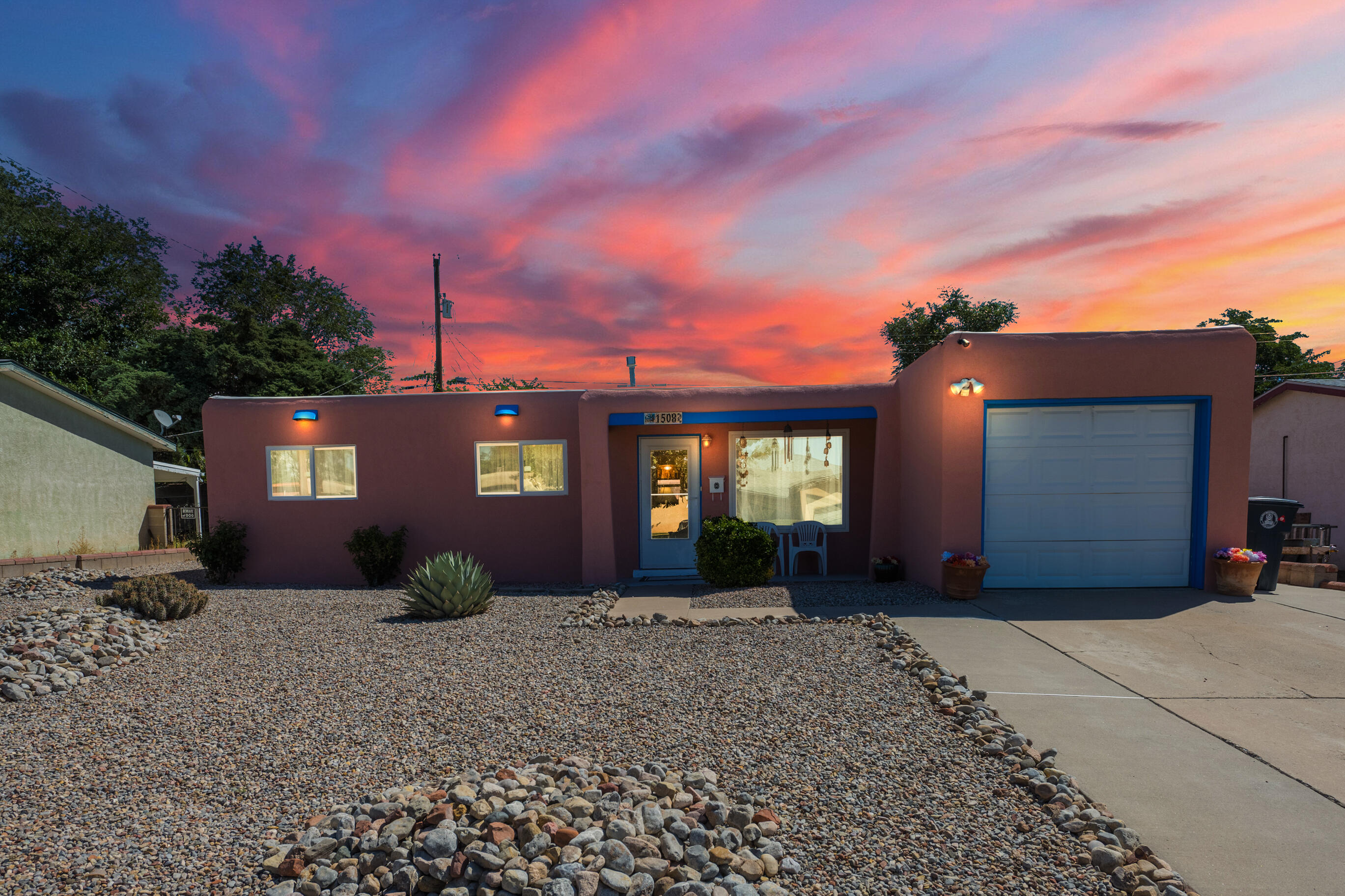 Cheerful, bright & airy! Great curb appeal with Xeriscape all around! Enjoy the peace & quiet in the artful, low maintenance backyard! Plenty of room to garden if that's your thing! Entertain on your covered patio that seamlessly flows from the pretty french doors off the den. Very well maintained & loved home with new gas stove (2023), newer roof (2017), newer Anderson windows, cooler replaced in the last 5 years & maintained on a yearly basis. Security system stays. It's your turn to make this your oasis!