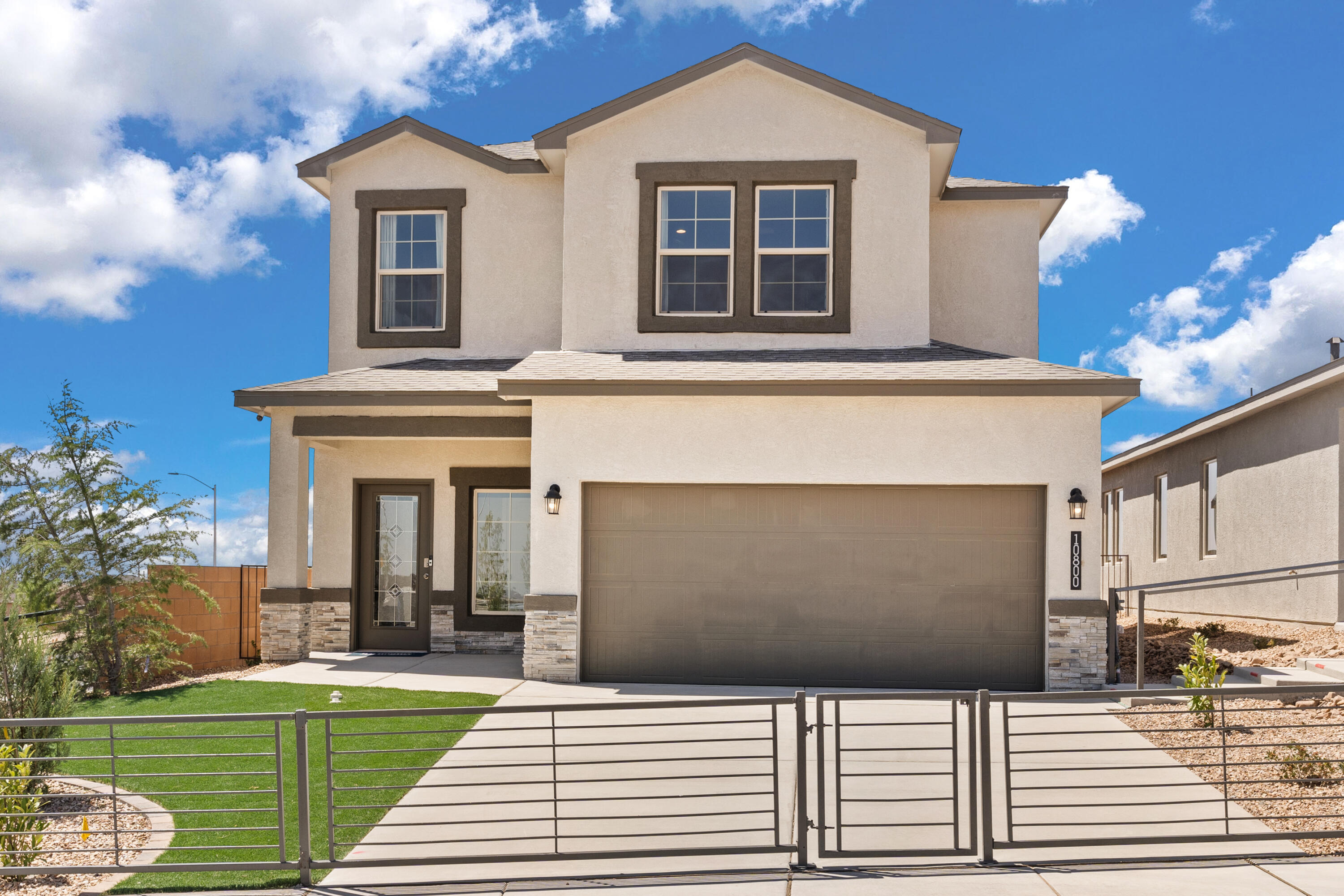 Builder offers $5,000 toward closing costs, plus fantastic below market interest rates with in house lender. (Offer could expire/change or go away at any given time without notice) Come see our beautiful Stella floor plan, Brand new beautifully landscaped gated community with gorgeous community views. You will enjoy the walking trails, gathering areas and community gardens! This home features a beautiful kitchen with granite stone countertops, dark cabinets and a light grey tile through the dining area that leads to a large covered patio and walled back yard on corner lot! Large 5ft walk in shower in primary bedroom and double sinks make mornings easier located on main level! DR HORTON homes are built to energy efficient codes and offer best warranty for new homes.
