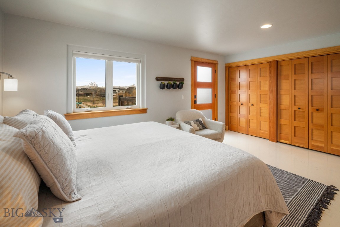 East-facing views, overlooking the Bridger Mountains and Community Trails.